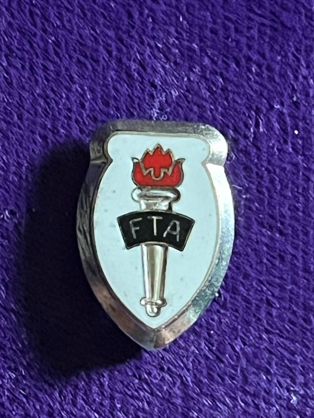 FTA 1960s Sterling Torch Enamel Future Teachers of America Lapel Pin